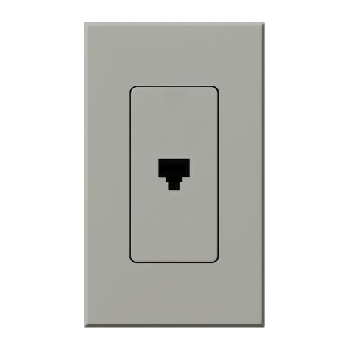 Nova T 8-conductor telephone jack, RJ11, single port in gray