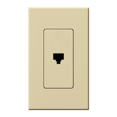 Nova T 8-conductor telephone jack, RJ11, single port in ivory