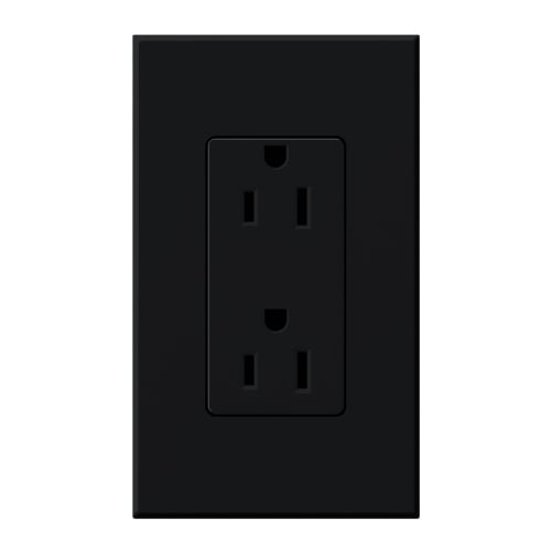 Duplex 15 A receptacle, 125V/15A in black