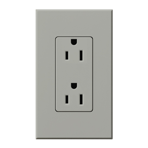 Duplex 15 A receptacle, 125V/15A in gray