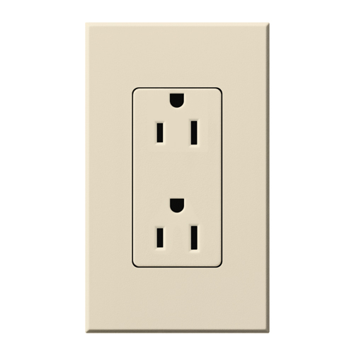 Duplex 15 A receptacle, 125V/15A in light almond