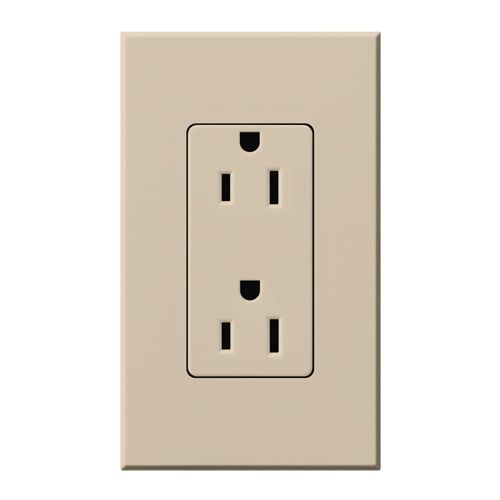 Duplex 15 A receptacle, 125V/15A in taupe