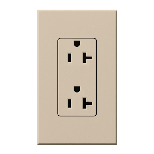 Duplex 20 A receptacle, 125V/20A in taupe
