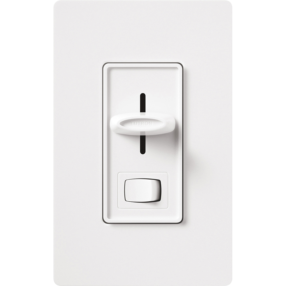 Skylark Dimmer with On/Off Switch, Incandescent/Halogen, 3-way, preset, 120V/1000W, clamshell packaging in white
