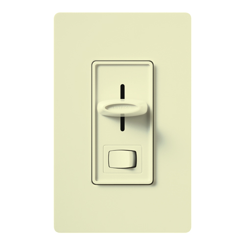 Skylark Dimmer with On/Off Switch, Incandescent/Halogen, Single-pole, preset, 120V/1000W in almond