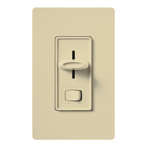 Skylark Dimmer with On/Off Switch, Incandescent/Halogen, Single-pole, preset, 120V/1000W, clamshell packaging in ivory
