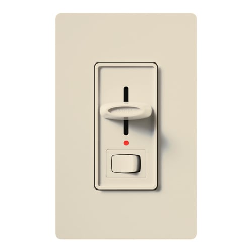 Skylark Dimmer with On/Off Switch and Locator Light, Incandescent/Halogen, Single-pole, preset, 120V/1000W in light almond