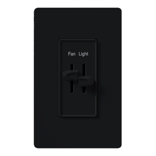 Skylark Fan/Light Control, Single-pole, fully variable fan control and dimmer, 120V/300W light, 2.5A fan in black
