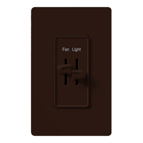 Skylark Fan/Light Control, Single-pole, fully variable fan control and dimmer, 120V/300W light, 2.5A fan in brown