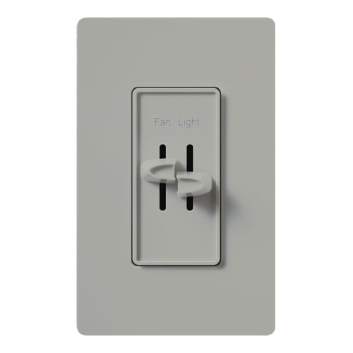 Skylark Fan/Light Control, Single-pole, quiet 3-speed and dimmer, 120V/300W light, 1.5A fan in gray
