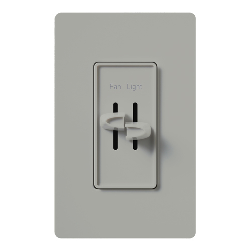 Skylark Fan/Light Control, Single-pole, quiet 3-speed and dimmer, 120V/300W light, 1.5A fan, clamshell packaging in gray