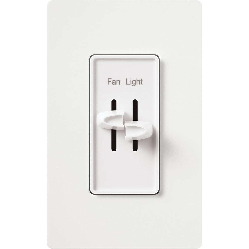 Skylark Fan/Light Control, Single-pole, quiet 3-speed and dimmer, 120V/300W light, 1.5A fan, clamshell packaging in white