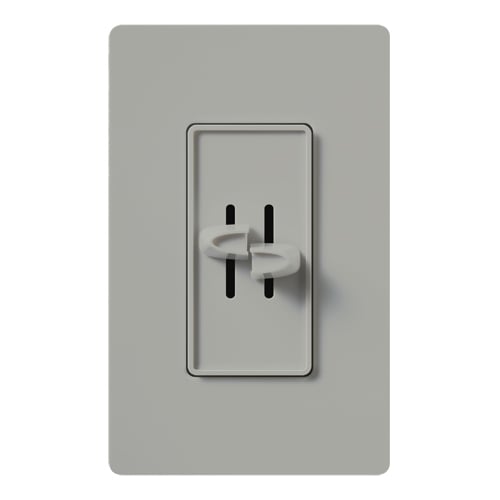 Skylark Dual Device, Incandescent/Halogen, Single-pole dual dimmer slide-to-off, 120V/300W each dimmer in gray