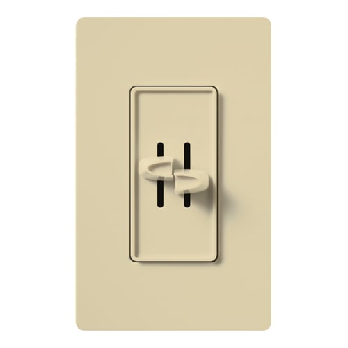 Skylark Dual Device, Incandescent/Halogen, Single-pole dual dimmer slide-to-off, 120V/300W each dimmer in ivory