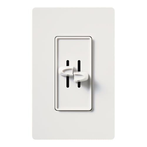 Skylark Dual Device, Incandescent/Halogen, Single-pole dual dimmer slide-to-off, 120V/300W each dimmer in white