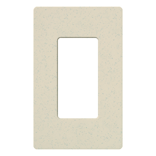 Claro Wallplate, Satin Finish, Single-gang in limestone