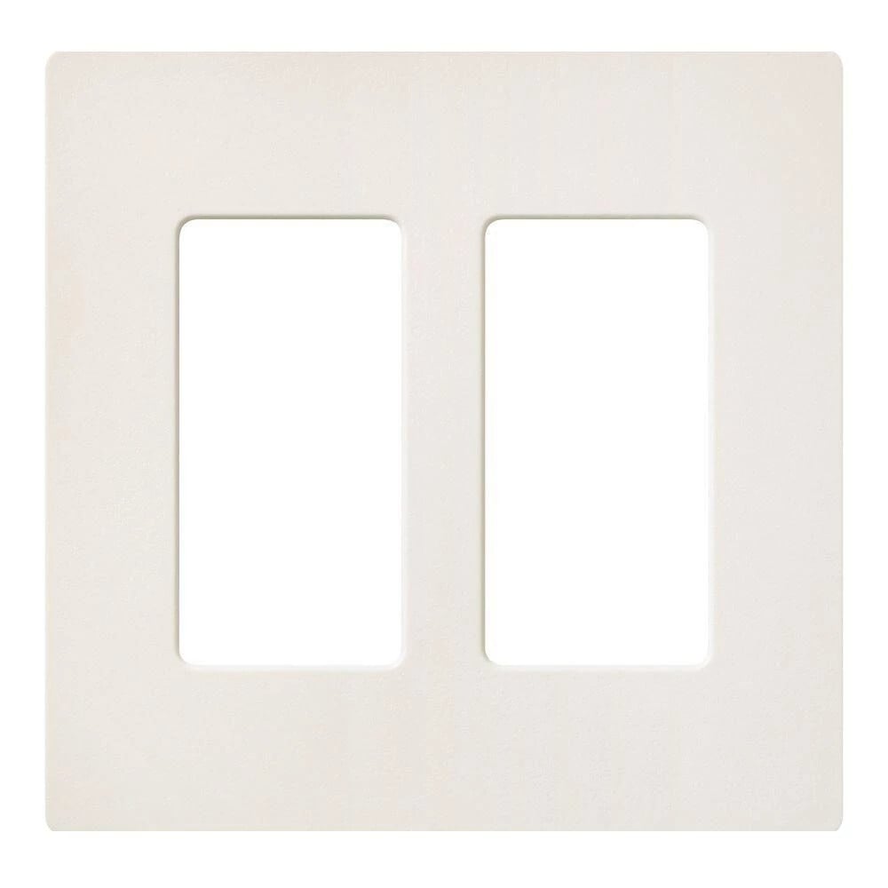 Claro Wallplate, Satin Finish, Two-gang in biscuit