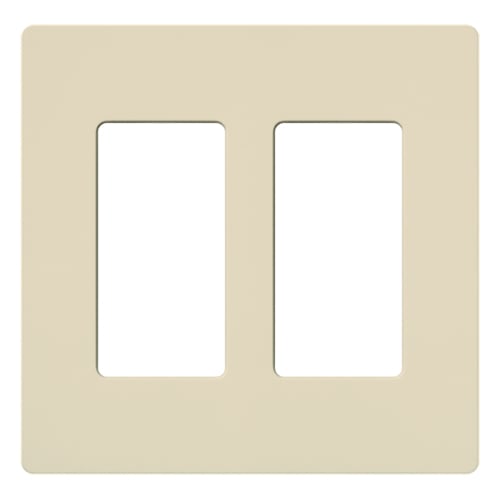 Claro Wallplate, Satin Finish, Two-gang in eggshell
