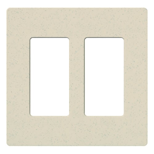 Claro Wallplate, Satin Finish, Two-gang in limestone