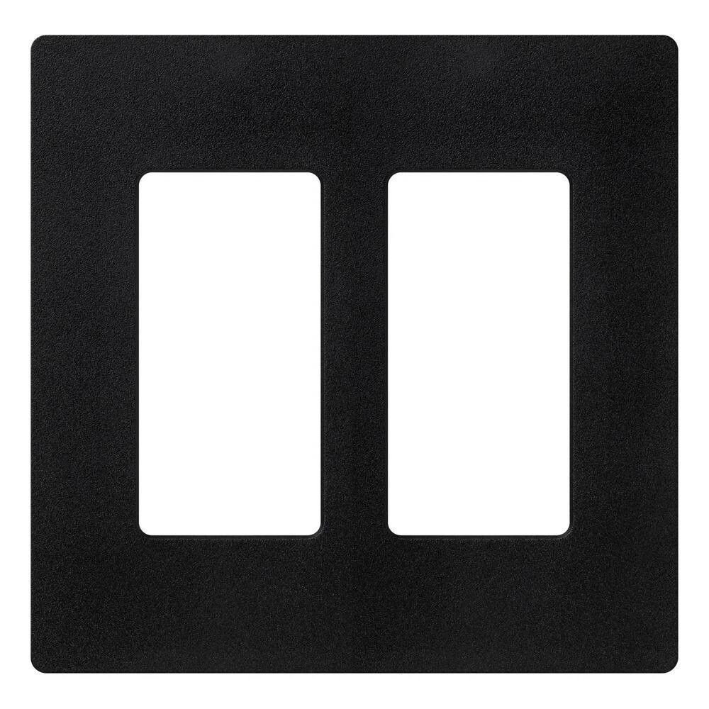 Claro Wallplate, Satin Finish, Two-gang in midnight