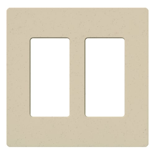 Claro Wallplate, Satin Finish, Two-gang in stone