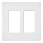 Claro Wallplate, Satin Finish, Two-gang in snow