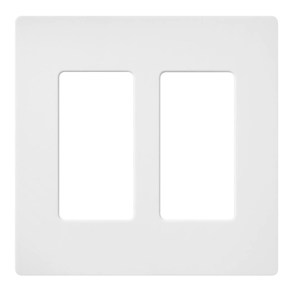 Claro Wallplate, Satin Finish, Two-gang in snow