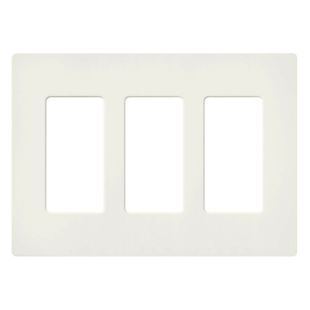 Claro Wallplate, Satin Finish, Three-gang in biscuit