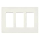 Claro Wallplate, Satin Finish, Three-gang in biscuit