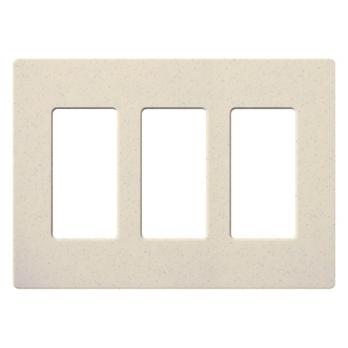 Claro Wallplate, Satin Finish, Three-gang in limestone