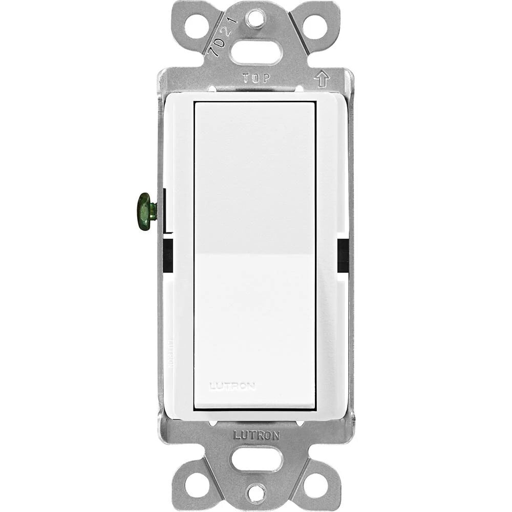 Lutron Claro 15 Amp, 3-Way On/Off Rocker Switch, Snow