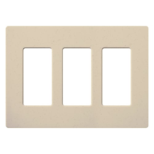 Claro Wallplate, Satin Finish, Three-gang in stone