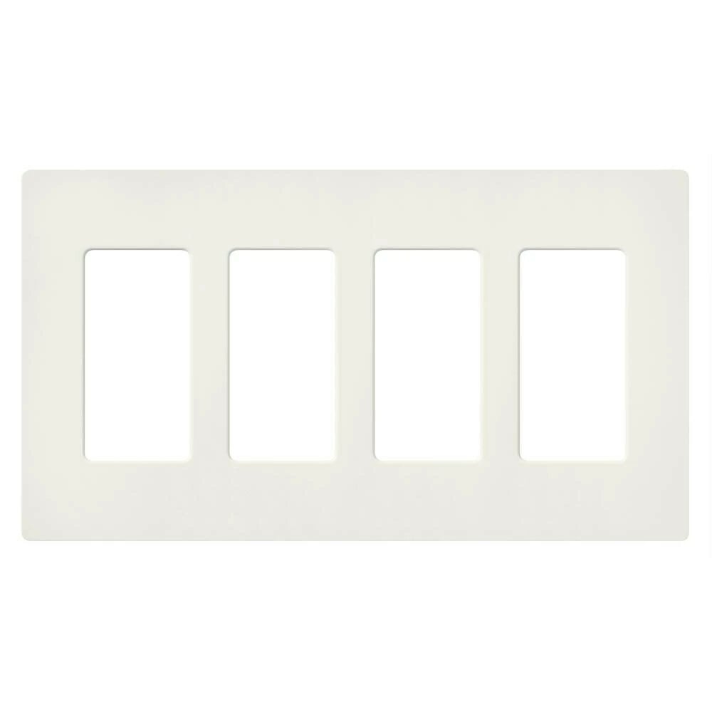 Claro Wallplate, Satin Finish, Four-gang in biscuit