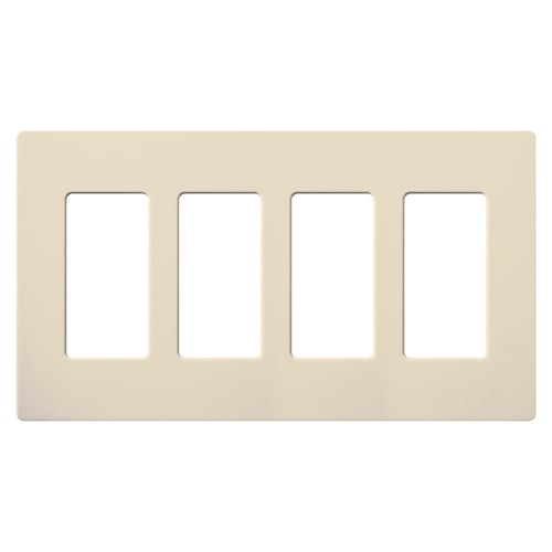 Claro Wallplate, Satin Finish, Four-gang in eggshell