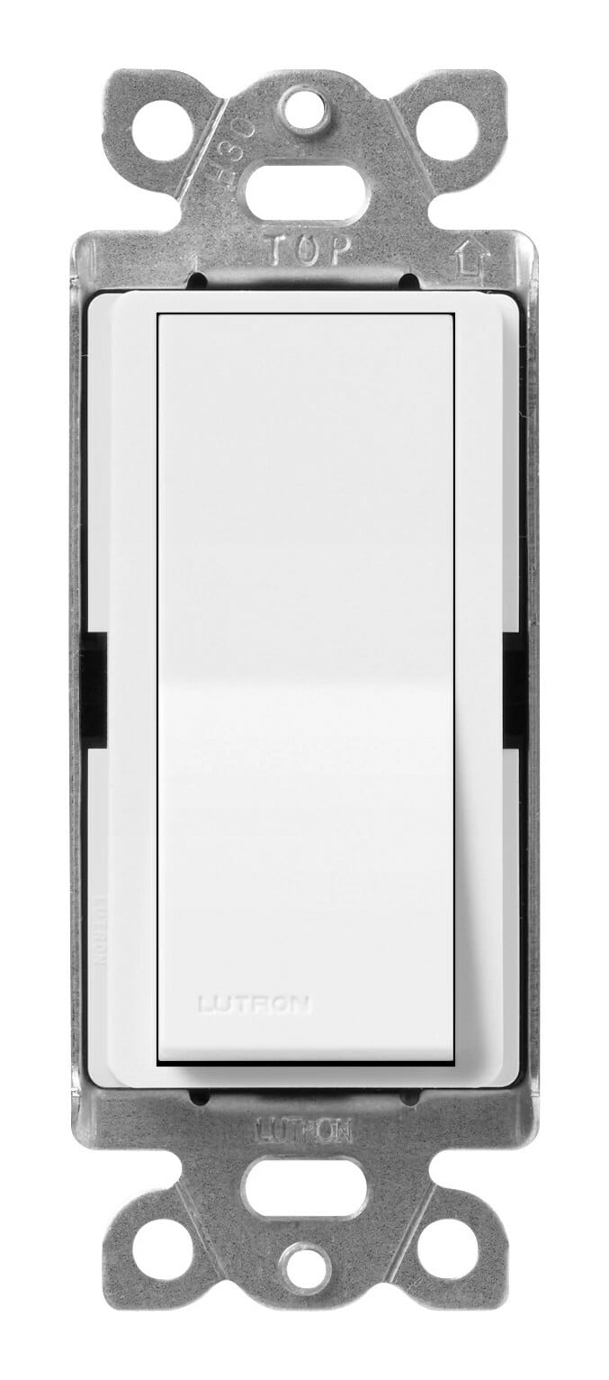 Lutron Claro 15 Amp, 4-Way On/Off Rocker Switch, Snow