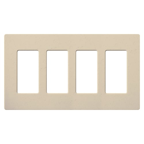 Claro Wallplate, Satin Finish, Four-gang in stone