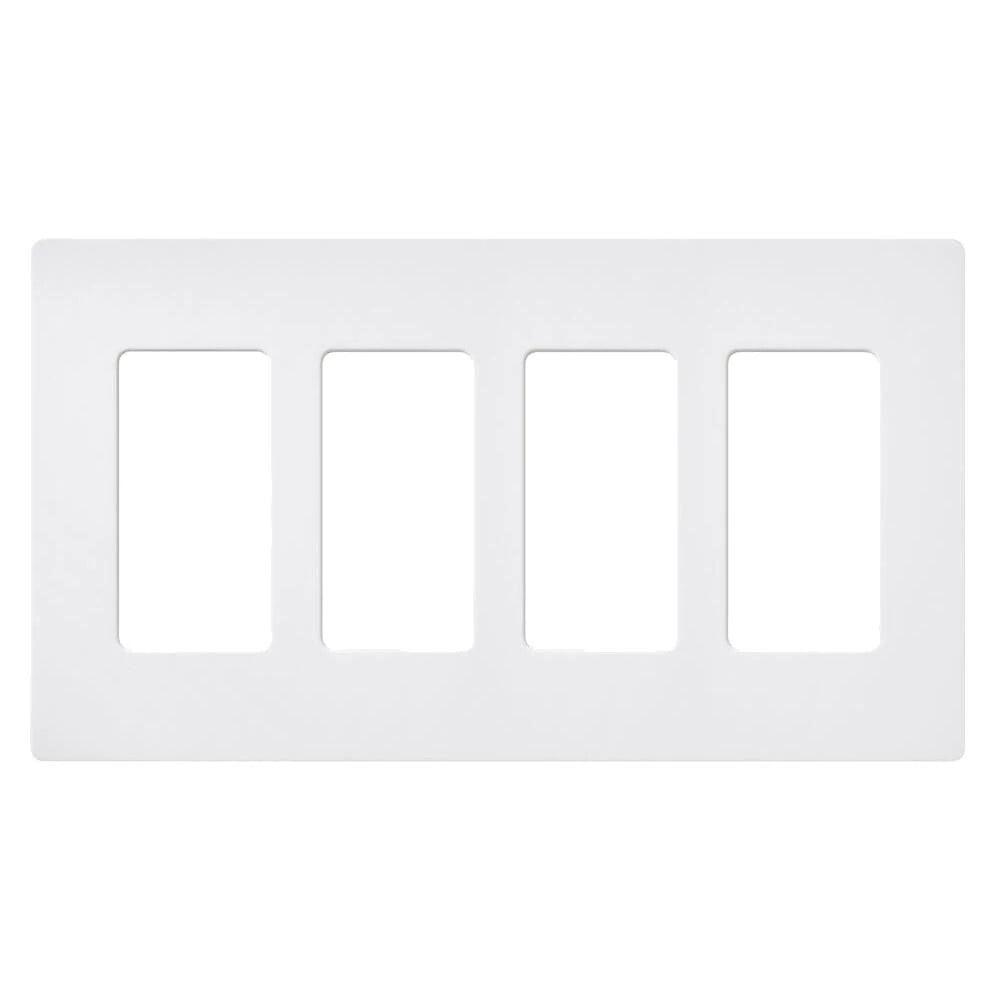 Claro Wallplate, Satin Finish, Four-gang in snow