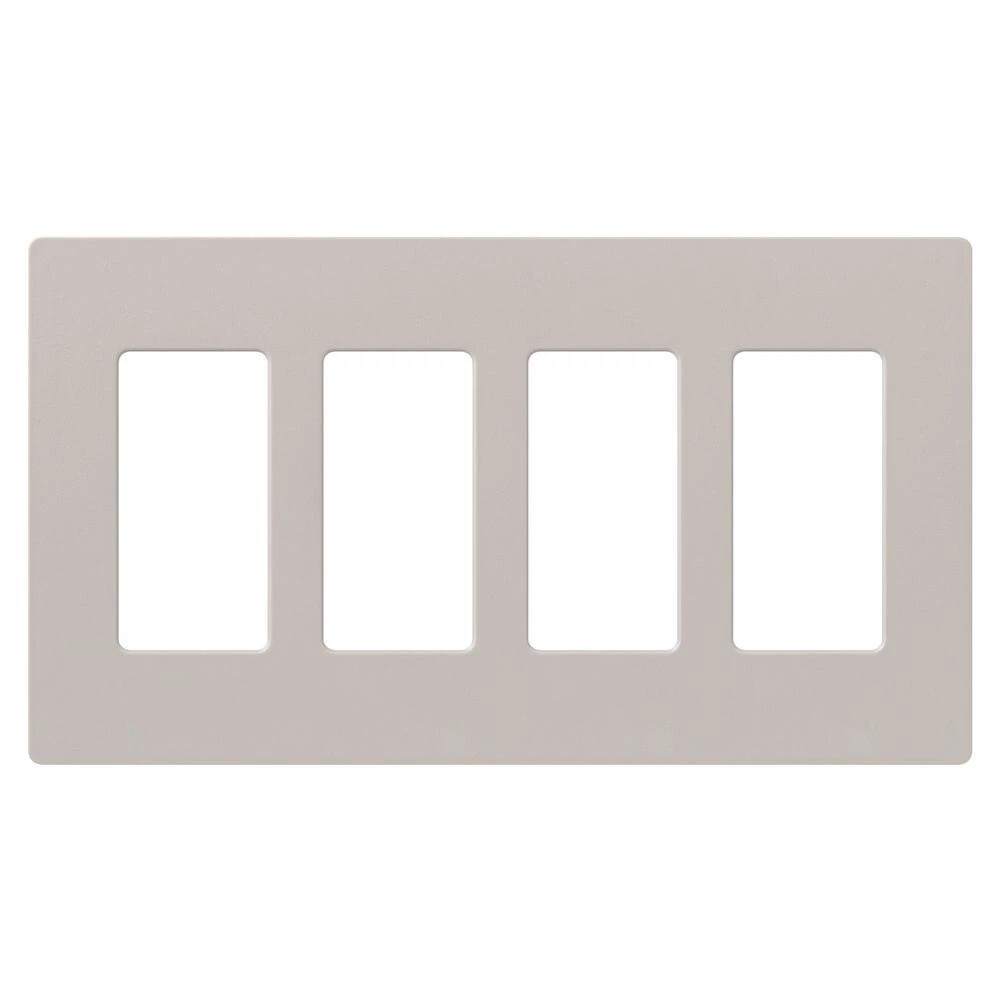 Claro Wallplate, Satin Finish, Four-gang in taupe