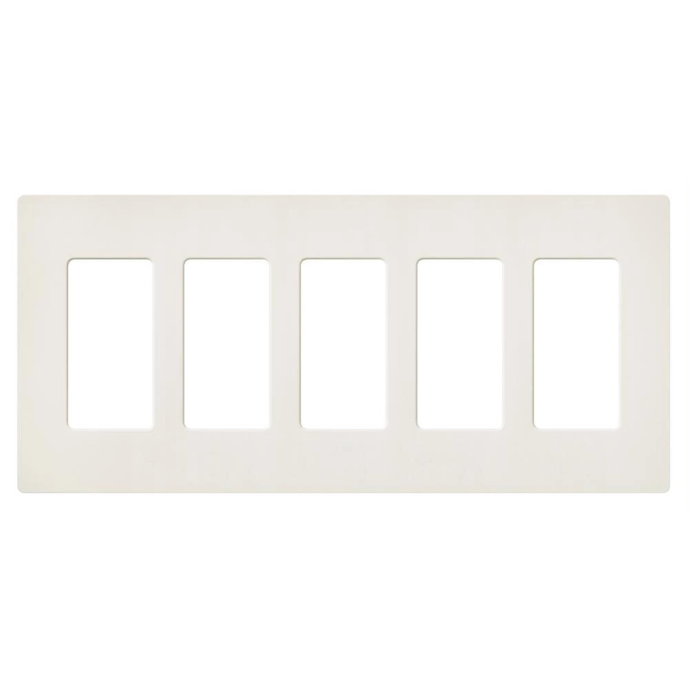 Claro Wallplate, Satin Finish, Five-gang in biscuit