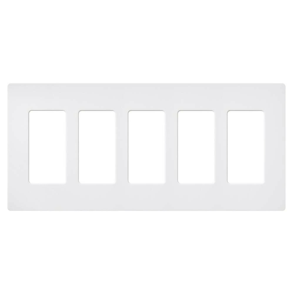 Claro Wallplate, Satin Finish, Five-gang in snow