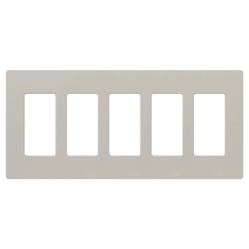 Claro Wallplate, Satin Finish, Five-gang in taupe