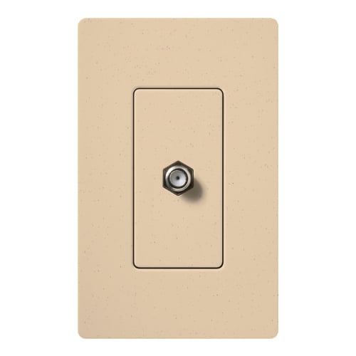 Claro, Satin, Single Cable TV Jack in desert stone