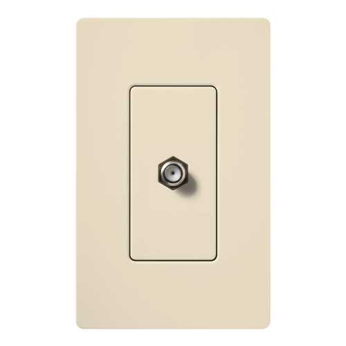 Claro, Satin, Single Cable TV Jack in eggshell