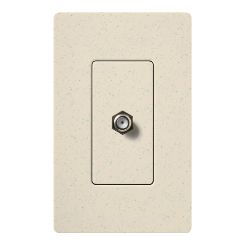 Claro, Satin, Single Cable TV Jack in limestone