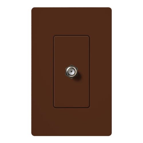 Claro, Satin, Single Cable TV Jack in sienna