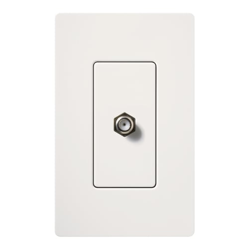 Claro, Satin, Single Cable TV Jack in snow