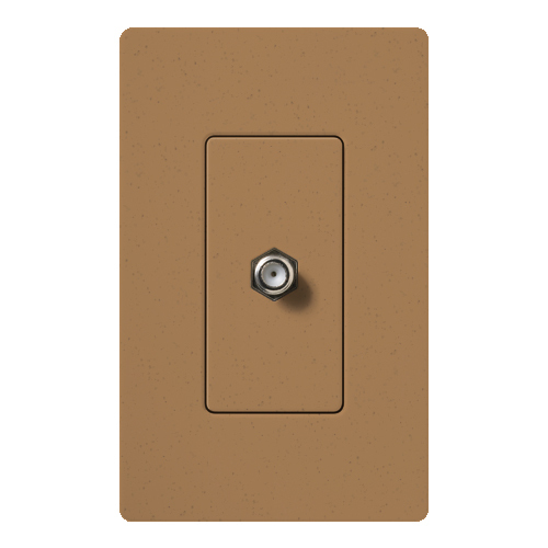 Claro, Satin, Single Cable TV Jack in terracotta