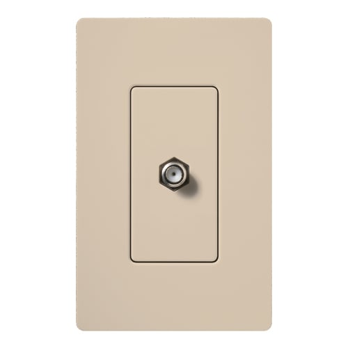 Claro, Satin, Single Cable TV Jack in taupe