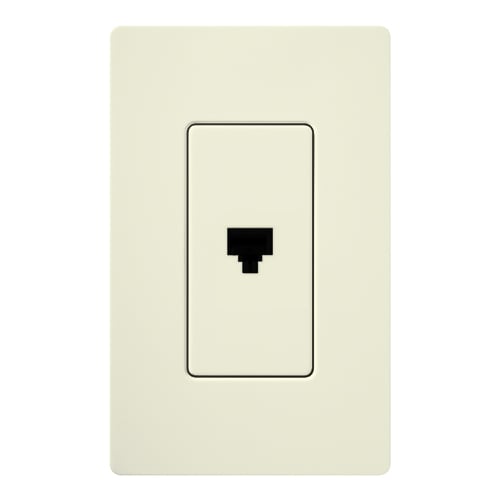Claro, Satin, Single Telephone Jack in biscuit
