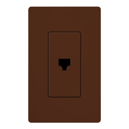 Claro, Satin, Single Telephone Jack in sienna